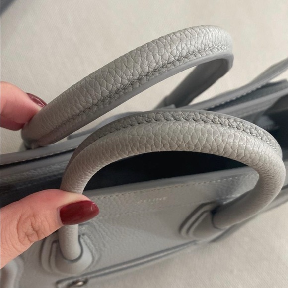 *SOLD * $1700 Authentic Celine mini nano luggage tote mineral calfskin - Picture 7 of 9